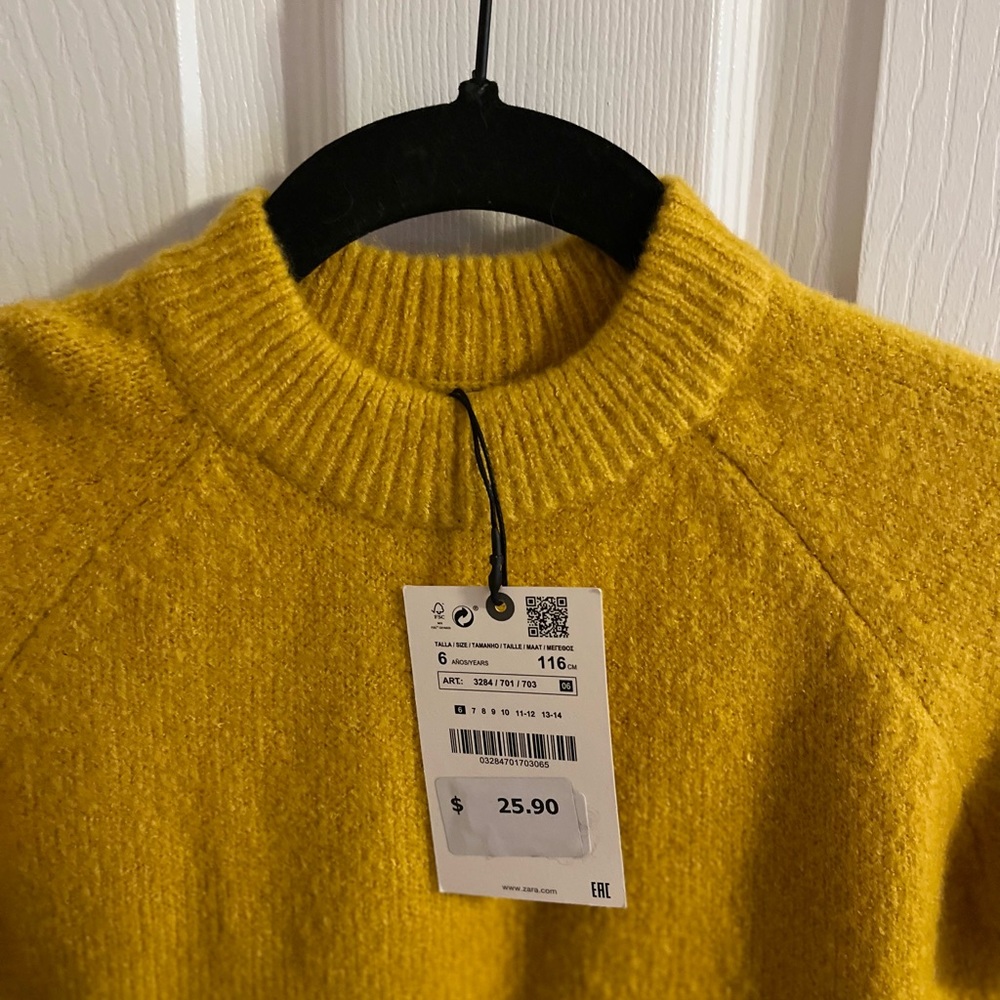 Zara Kids Crewneck Sweater-New with Tags-Kids Size 6